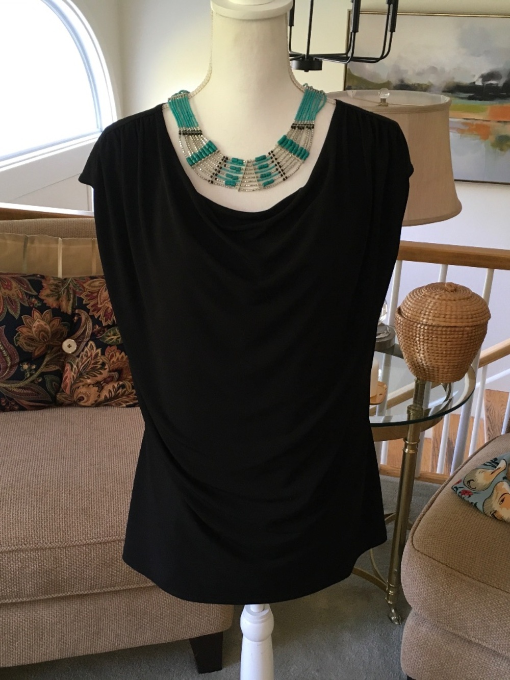 Chico’s Travelers size 2 (L) black knit pullover top